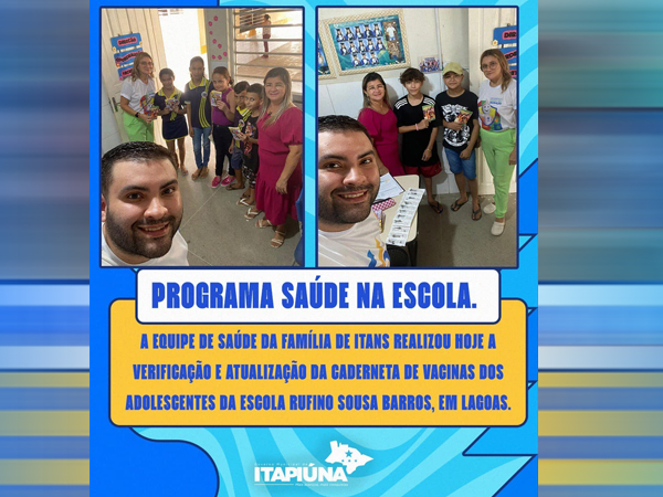 Atualização da caderneta de vacinas dos adolescentes da escola Rufino Sousa Barros